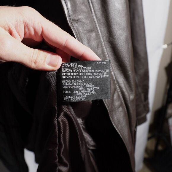 VTG Phase Two Brown‎ Leather Jacket Pockets Removable Lining Retro Mens M Zip - Picture 6 of 11